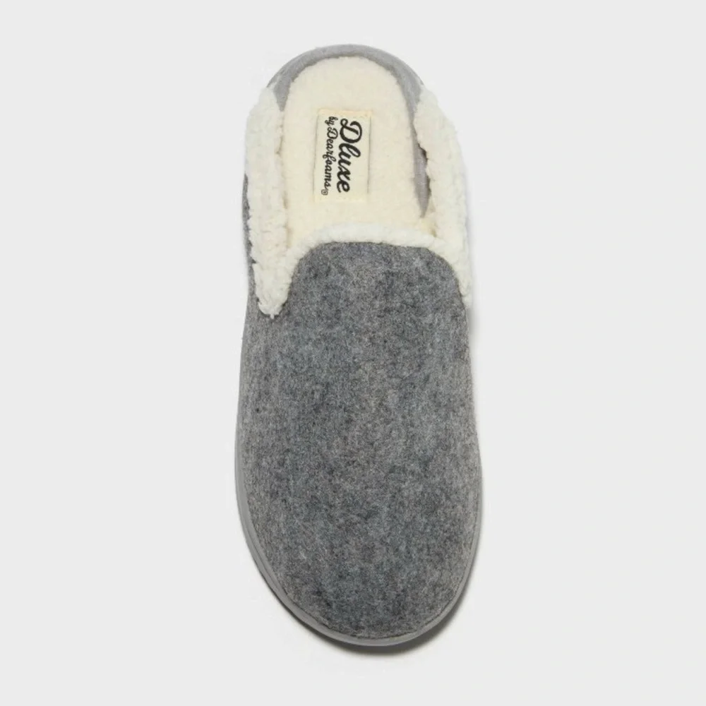 D’Luxe by dearfoams Women’s Maci Felted Scuff Slippers - Gray - M - Picture 3 of 5